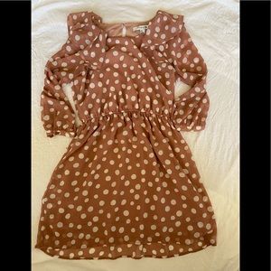 Peach polka dot dress
